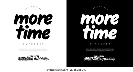 Moretime modern italic brush script font for dynamic sport branding fast motion advertising and active lifestyle design