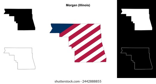 Morgan county (Illinois) outline map set