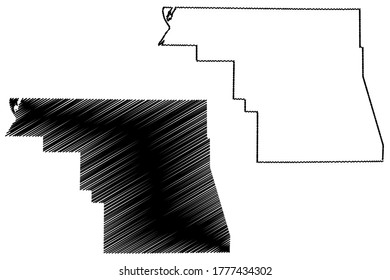 Morgan County, Illinois (U.S. county, United States of America, USA, U.S., US) map vector illustration, scribble sketch Morgan map