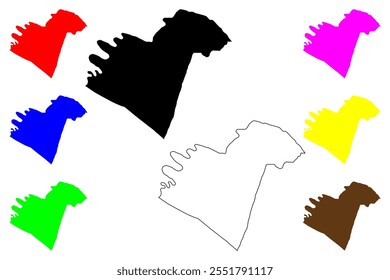 Morgan County, Estado da Virgínia Ocidental (EUA, Estados Unidos da América, EUA, EUA) mapa ilustração vetorial, esboço de rabisco Mapa de Morgan