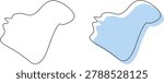 Morgan County West Virginia map outline silhouette graphic illustration vector design with Berkeley Springs county seat.