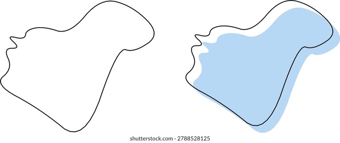 Morgan County West Virginia map outline silhouette graphic illustration vector design with Berkeley Springs county seat.