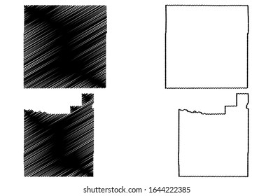 Morgan and Otero County, Colorado (U.S. county, United States of America,USA, U.S., US) map vector illustration, scribble sketch Morgan and Otero map