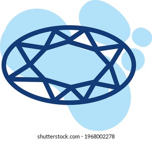 Morganite stone, icon illustration, vector on white background