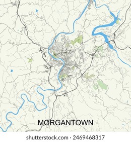Morgantown, West Virginia, United States map poster art
