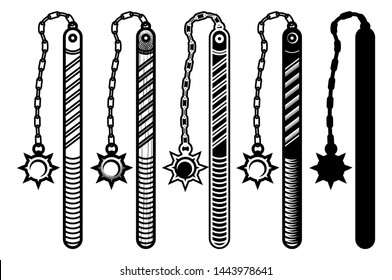 Morgenstern Medieval Weapon Or Mace Vector Illustration