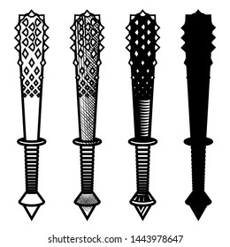 Morgenstern Medieval Weapon Or Mace Vector Illustration