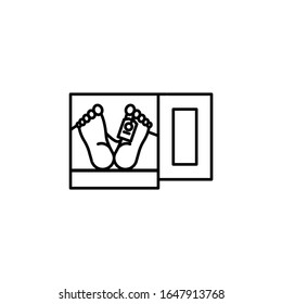 morgue line illustration icon on white background