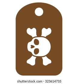 Morgue Mark vector icon. Style is flat symbol, brown color, rounded angles, white background.