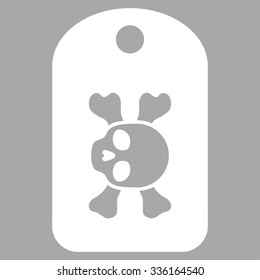 Morgue Mark vector icon. Style is flat symbol, white color, rounded angles, silver background.