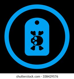 Morgue Mark vector icon. Style is flat rounded symbol, blue color, rounded angles, black background.
