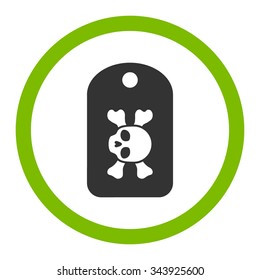 Morgue Mark vector icon. Style is bicolor flat rounded symbol, eco green and gray colors, rounded angles, white background.