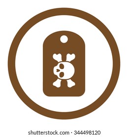 Morgue Mark vector icon. Style is flat rounded symbol, brown color, rounded angles, white background.