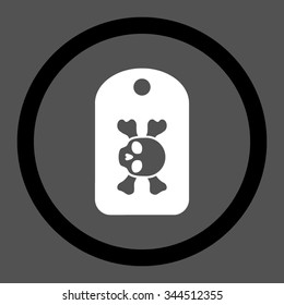 Morgue Mark vector icon. Style is bicolor flat rounded symbol, black and white colors, rounded angles, gray background.