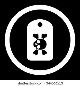 Morgue Mark vector icon. Style is flat rounded symbol, white color, rounded angles, black background.