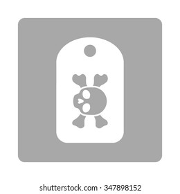Morgue Mark vector icon. Style is flat rounded square button, white and silver colors, white background.