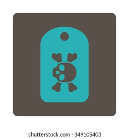 Morgue Mark vector icon. Style is flat rounded square button, cyan and grey colors, white background.