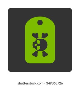 Morgue Mark vector icon. Style is flat rounded square button, eco green and gray colors, white background.