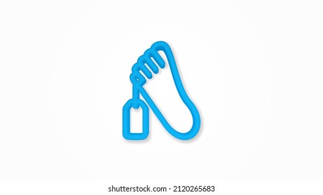 morgue tag, human deaths 3d line flat color icon. Realistic vector illustration. Pictogram isolated. Top view. Colorful transparent shadow design.