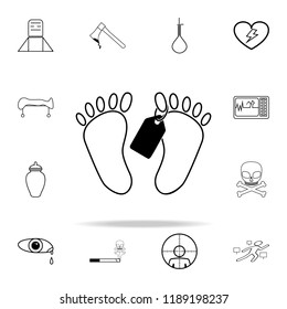 morgue tag icon. Death icons universal set for web and mobile