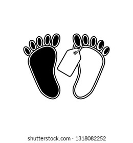 morgue tag  icon. Glyph, flat icon for website design and development, app development