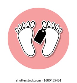 morgue tag sticker icon. Simple thin line, outline vector of Death icons for ui and ux, website or mobile application
