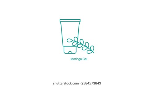 Moringa Gel Jar Vector Icon, Herbal Skincare, Natural Beauty