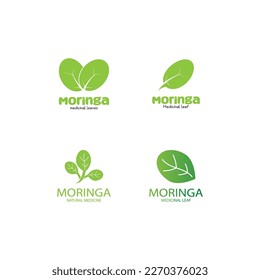 Moringa-Blatt-Natursymbol Vektorgrafik-Design