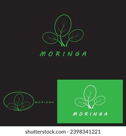 moringa leaf nature icon vector illustration template design