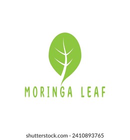 moringa leaf nature icon vector illustration template design