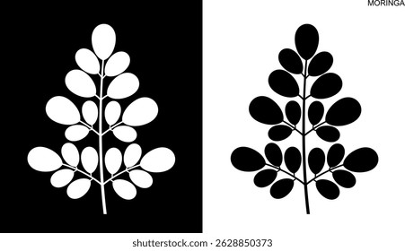 Moringa logo. Isolated moringa on white background