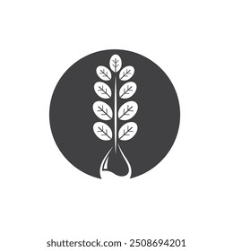 moringa oil logo icon vector concept design template web