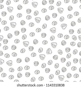 Moringa. Seed. Seamless background wallpaper,. Sketch. Monochrome