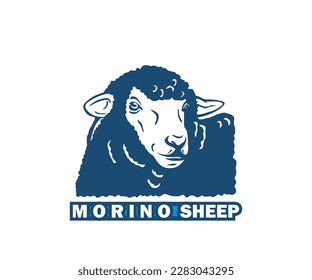 MORINO SHEEP FACE LOGO, silhoiette of great sheep head vector illustrations