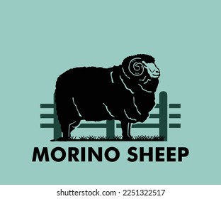 MORINO SHEEP LOGO, Silhouette großer Ziegenvektorgrafiken