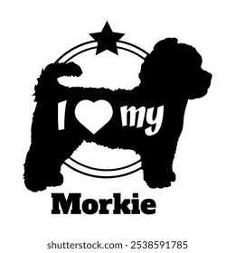  Morkie dog silhouette, i love my dog,  dog, dog breeds, logo, vector, silhouette, animal, illustration, icon, sign, black, pet,