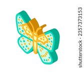 mormon metalmark insect isometric icon vector. mormon metalmark insect sign. isolated symbol illustration