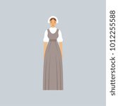 Mormon woman in traditional dress vector Illustration