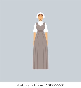 Mormon woman in traditional dress vector Illustration svg