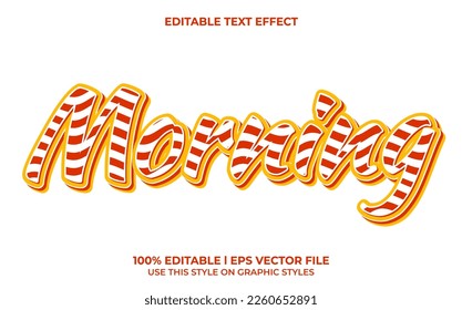 Morning 3d text effect and editable text, template 3d style use for business tittle