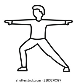 Morning active exercise icon outline vector. Gym fitness. Person fit