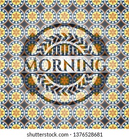 Morning arabesque badge. arabic decoration.