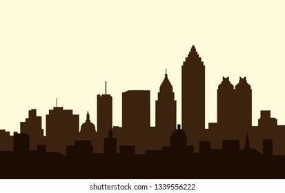 Morning Atlanta Skyline is a Vector illustration. 