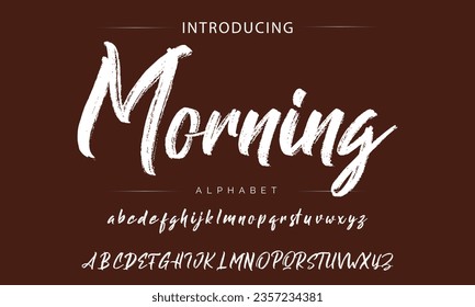 Morning Best Alphabet Painting Paint Brush Beauty Script Logotype Font lettering handwritten