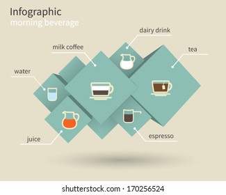 morning beverage, infographic vector