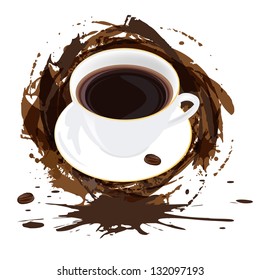Morning black Coffee.Vector