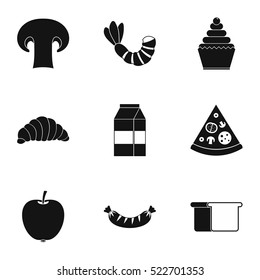 Morning breakfast icons set. Simple illustration of 9 morning breakfast vector icons for web