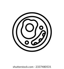 Morning Breakfast Outline Icon Vector Illustration