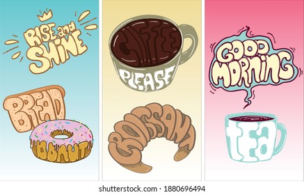 morning breakfast set with coffee