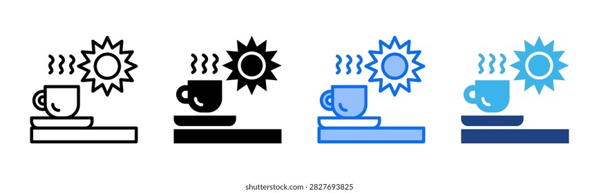 Morning Brew icon set multiple style collection
